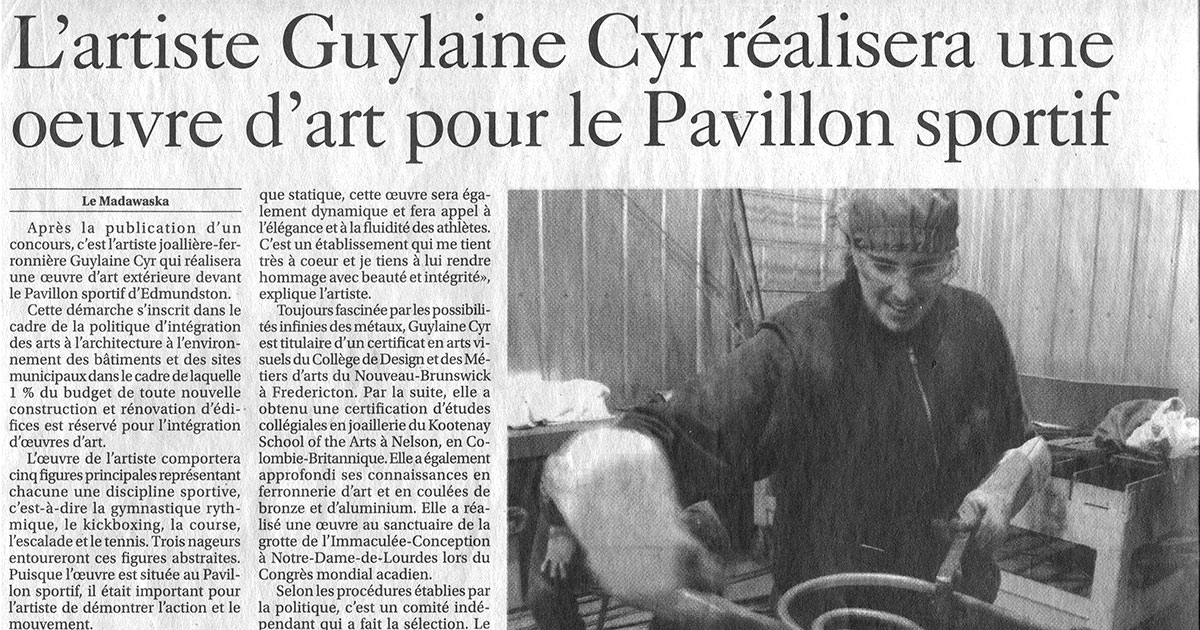 L'artiste Guylaine Cyr réalisera une oeuvre d'art pour le Pavillon sportif