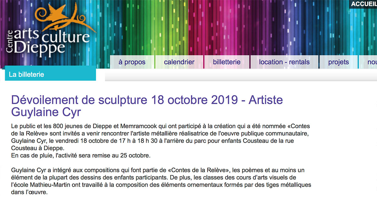 Dévoilement de sculpture 18 octobre 2019 - Artiste Guylaine Cyr