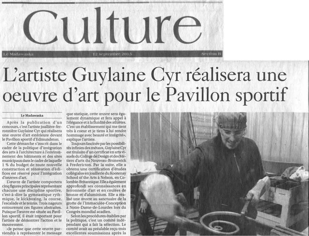 L'artiste Guylaine Cyr réalisera une oeuvre d'art pour le Pavillon sportif